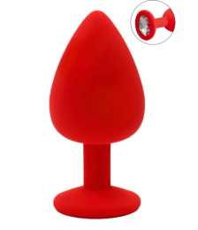 Plug rouge bijou cristal Large - DB-RY069CRED